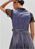 „Blaue Wildrose“ Dirndl mit Leomuster & Stickerei – Damen Trachtenkleid für Oktoberfest